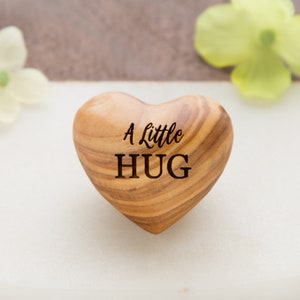A Little Pocket Hug, Tiny Hug Token, Olive Wood, Small Gift, Missing You Gift, Thinking of You, Good Luck, Fifth Anniversary