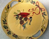 Large Catherine McClung Lenox steel tray, Winter Greetings