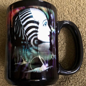 Black ceramic modern dance mug
