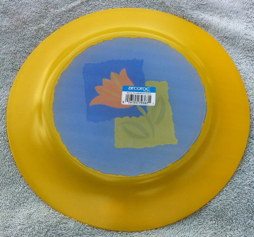 24 Arcoroc Matys Yellow Glass Buffet Plates, service Plates Etsy