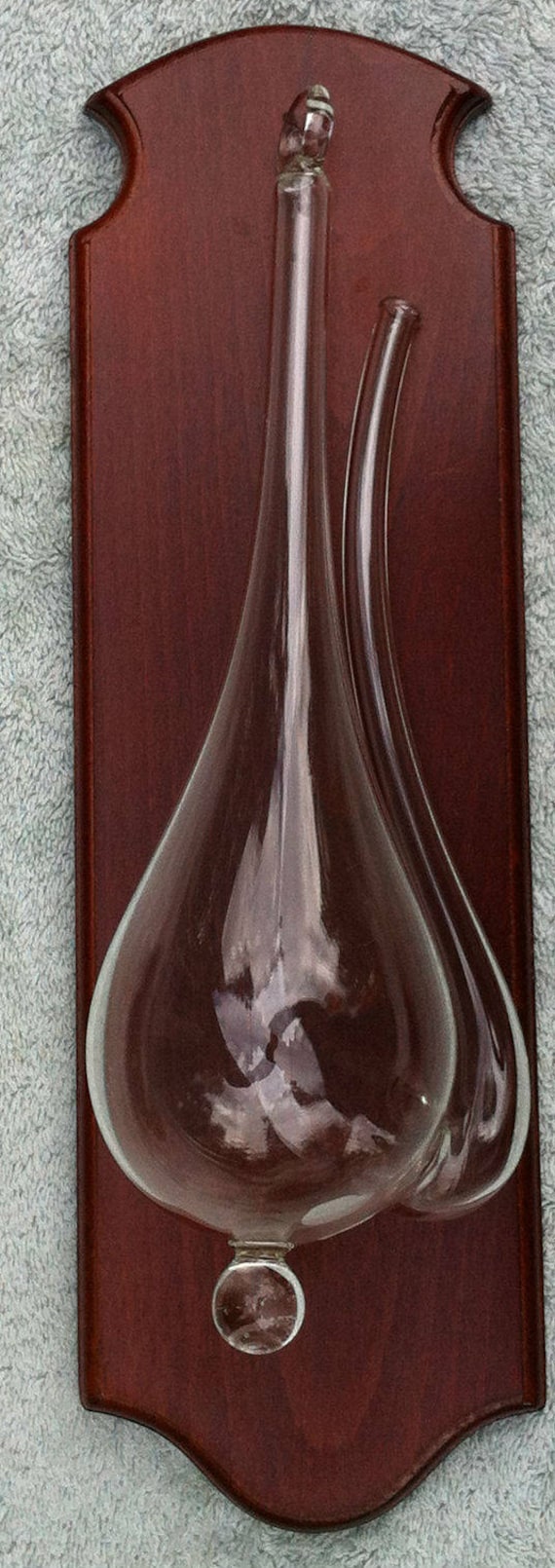 Czechoslovakia Wall Hanging Decorative Glass Vessel, Hand Crafted