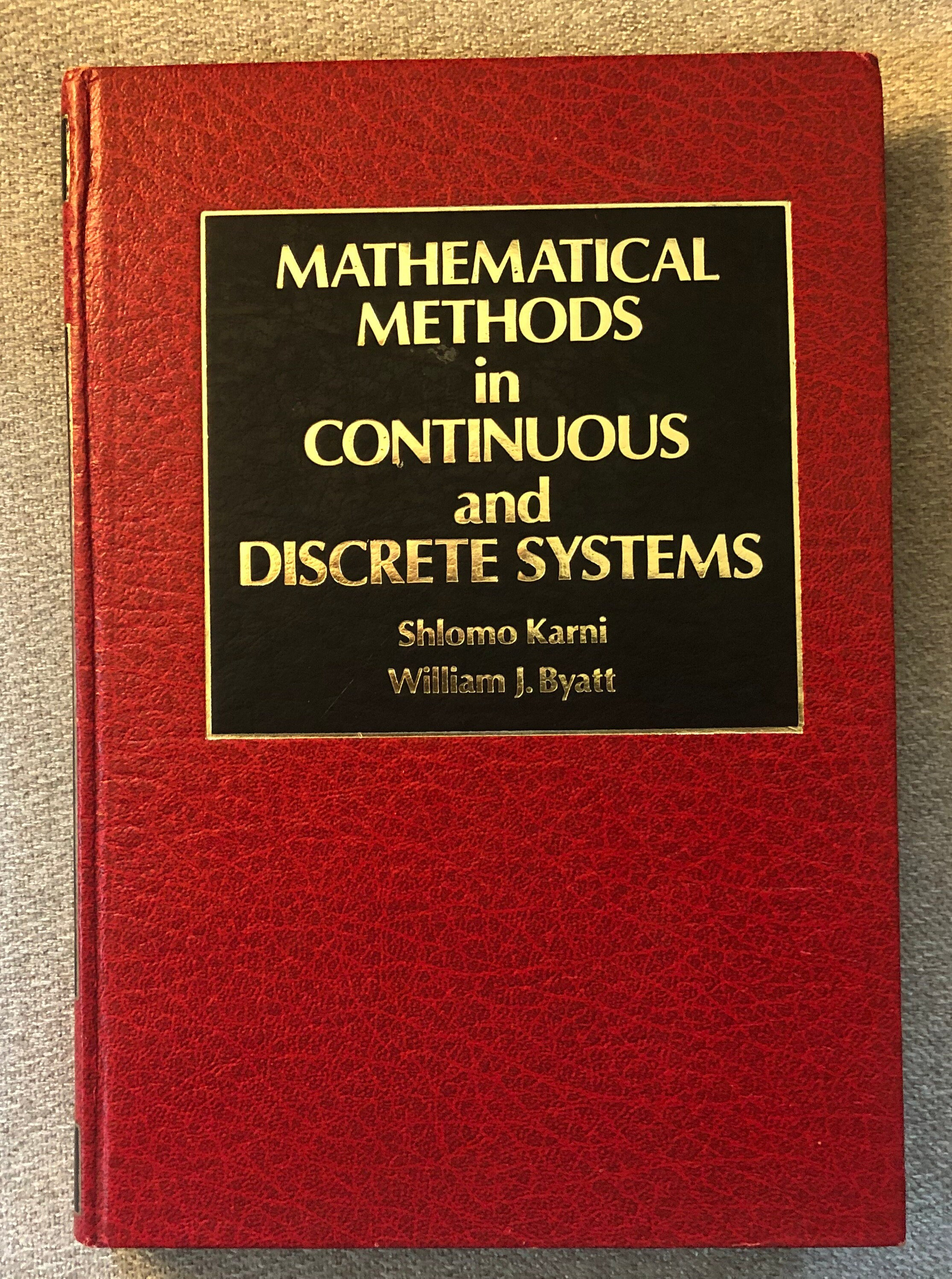 Mathematical Methods in Continuous and Discrete Systems Hardback Book ...