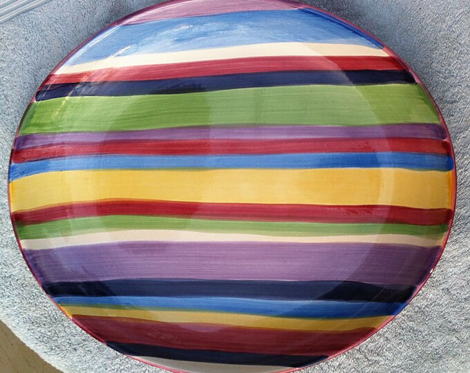 Tabletops Unlimited Barcelona Stripe Oval Platter Etsy