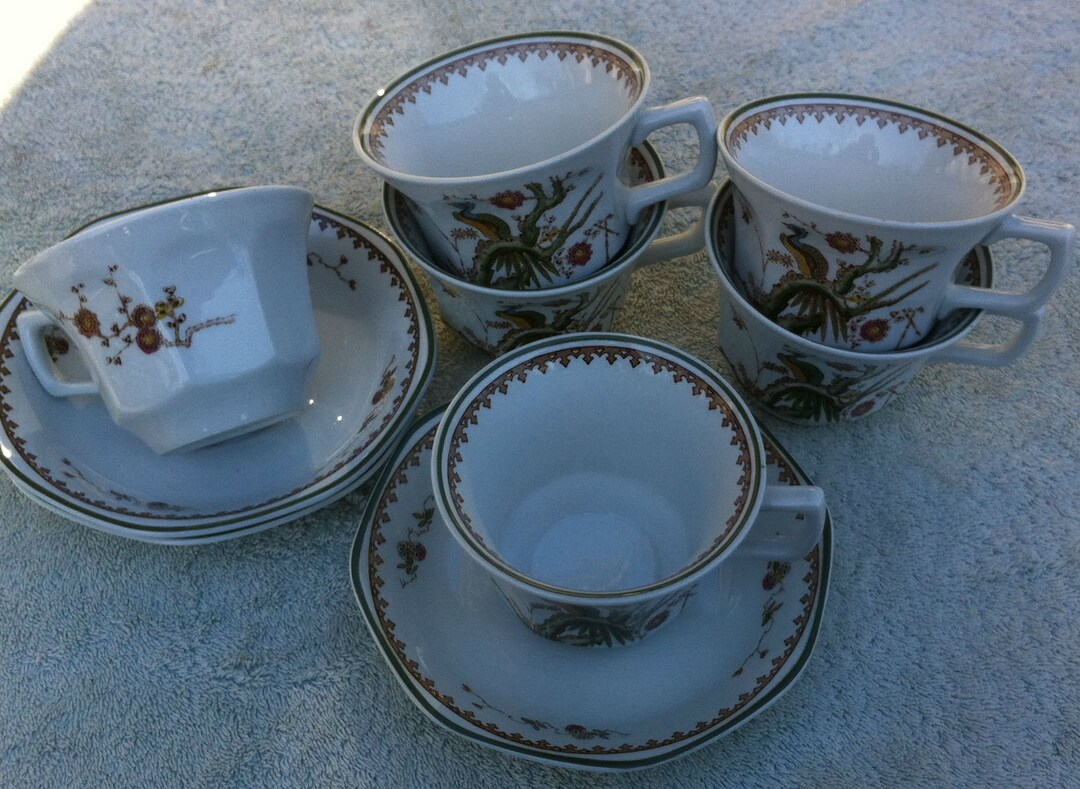 Wedgwood Old Chelsea Cups and Saucers Etsy