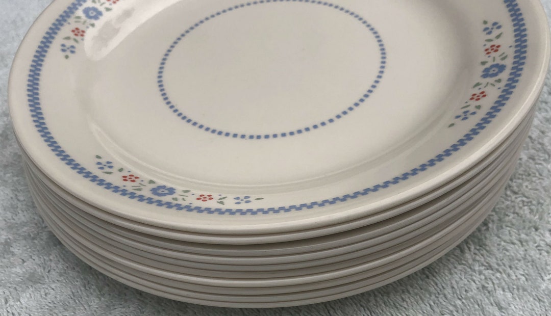 Corelle Needlepoint Salad Plates 10 Etsy