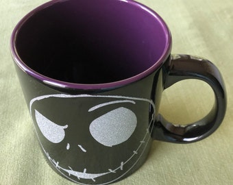Jack Skellington mug, black on black
