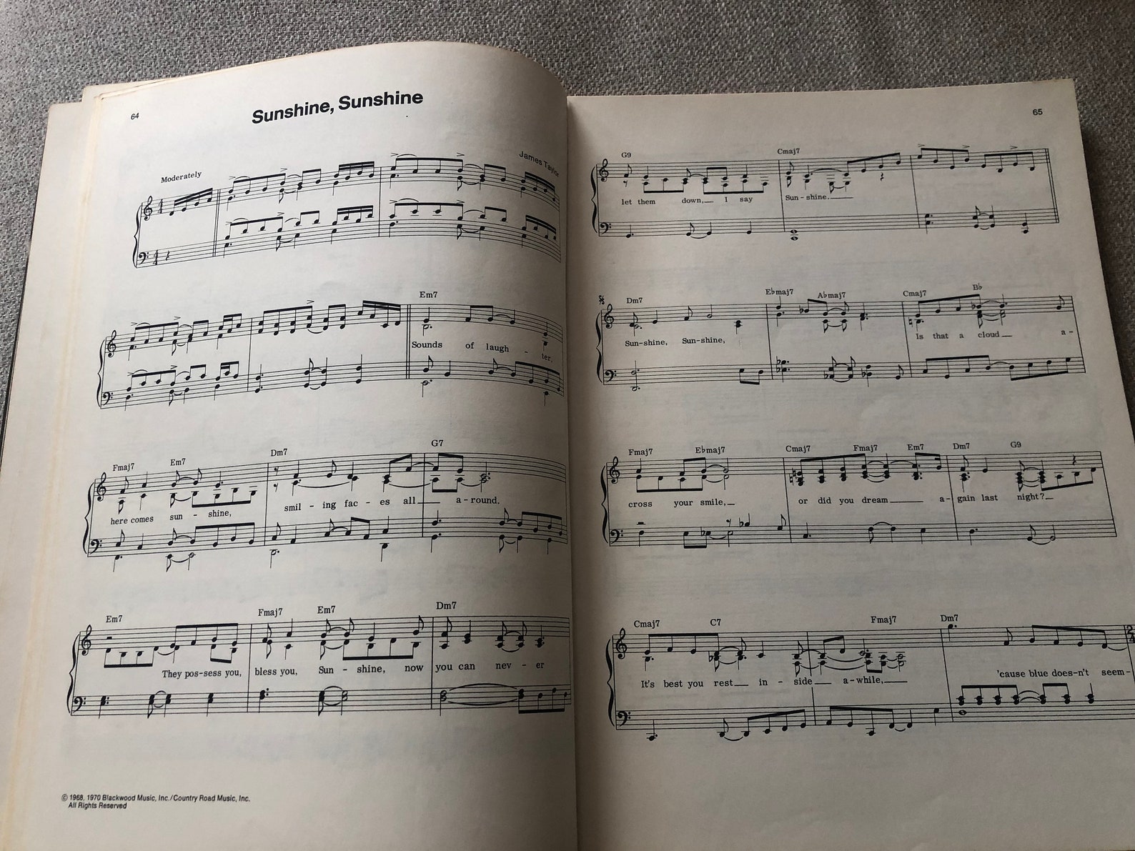 James Taylor Sheet Music and Biographical Info Book Etsy