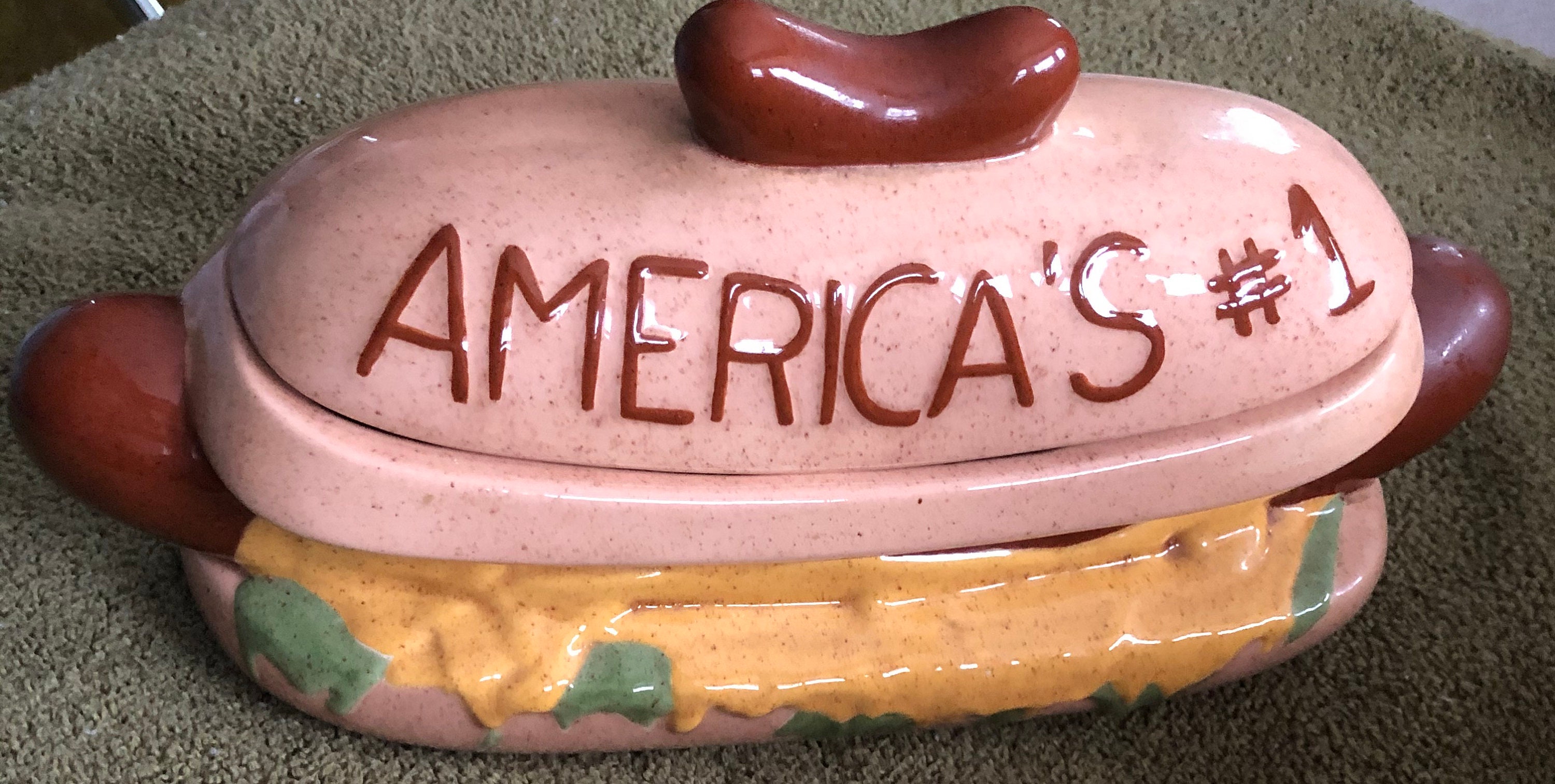 Ceramic hot dog container with lid Etsy.de