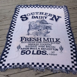 Goodwin Weavers Throw Blanket, Cow/dairy - Etsy