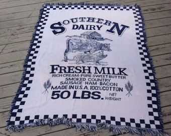 Goodwin Weavers Throw Blanket, Cow/dairy - Etsy