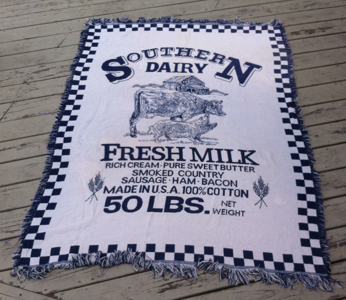 デッドストックGOODWIN WEAVERS コットン100%127×173cm Goodwin Weavers Throw Blanket, Cow/dairy - Etsy