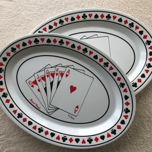 Playing card motif melamine oval servers (2)