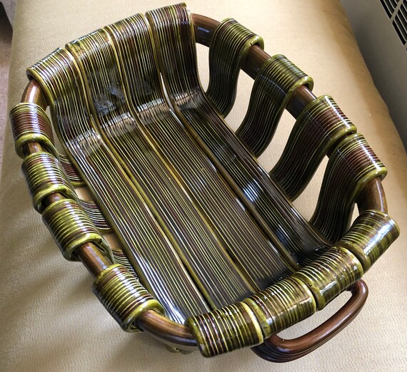 Ceramic Woven Bread Basket Etsy