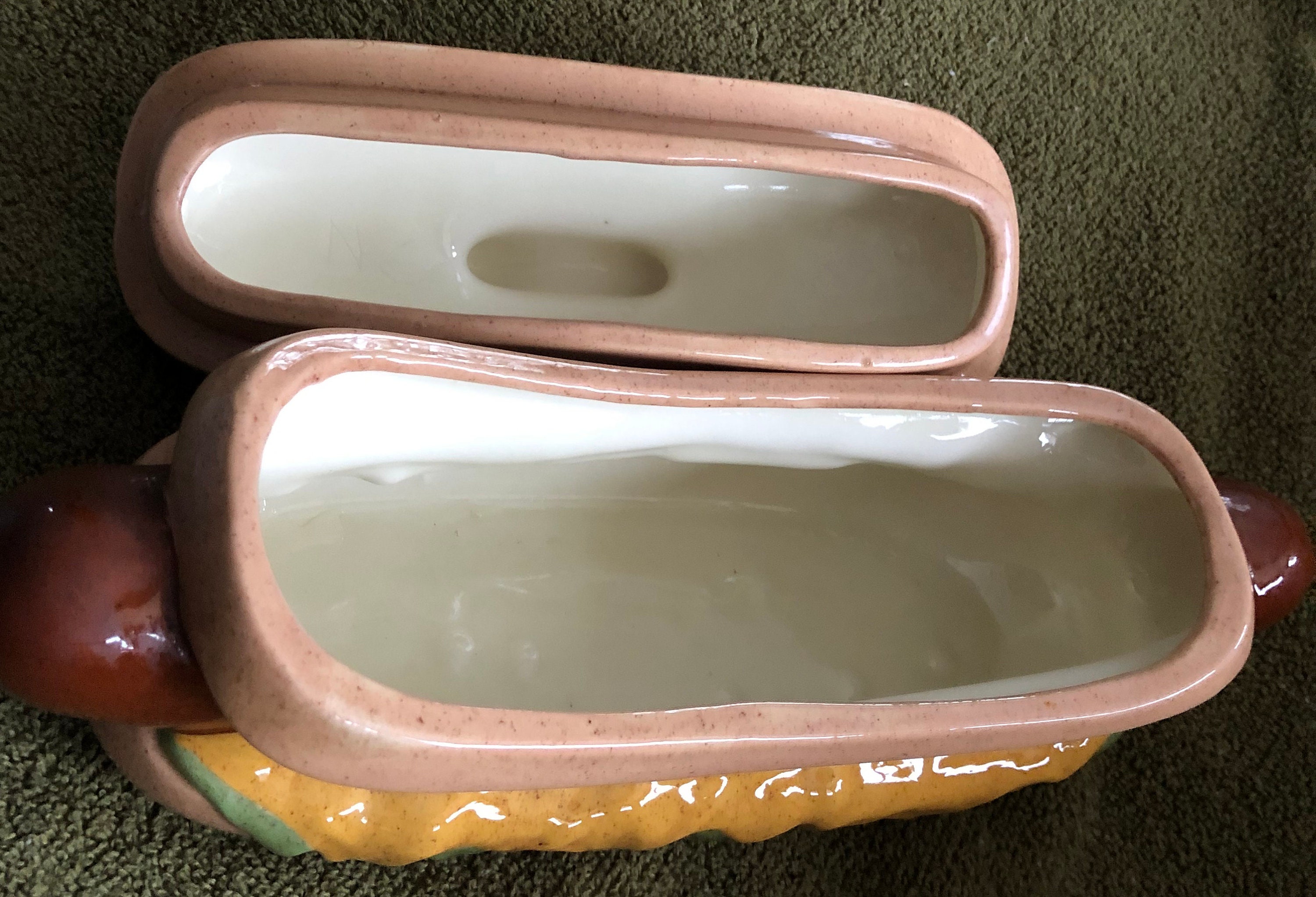 Ceramic Hot Dog Container With Lid Etsy