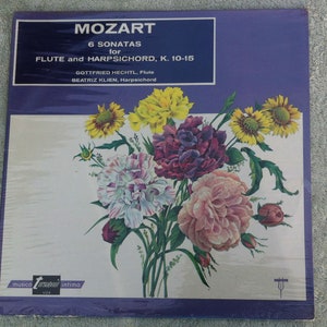 Mozart 6 sonatas for flute and harpsichord lp, new