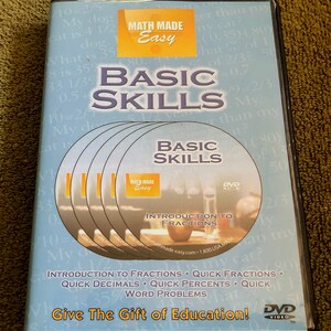 Math Made Easy, Basic Skills, fractions, decimals, percents, word problems DVD set