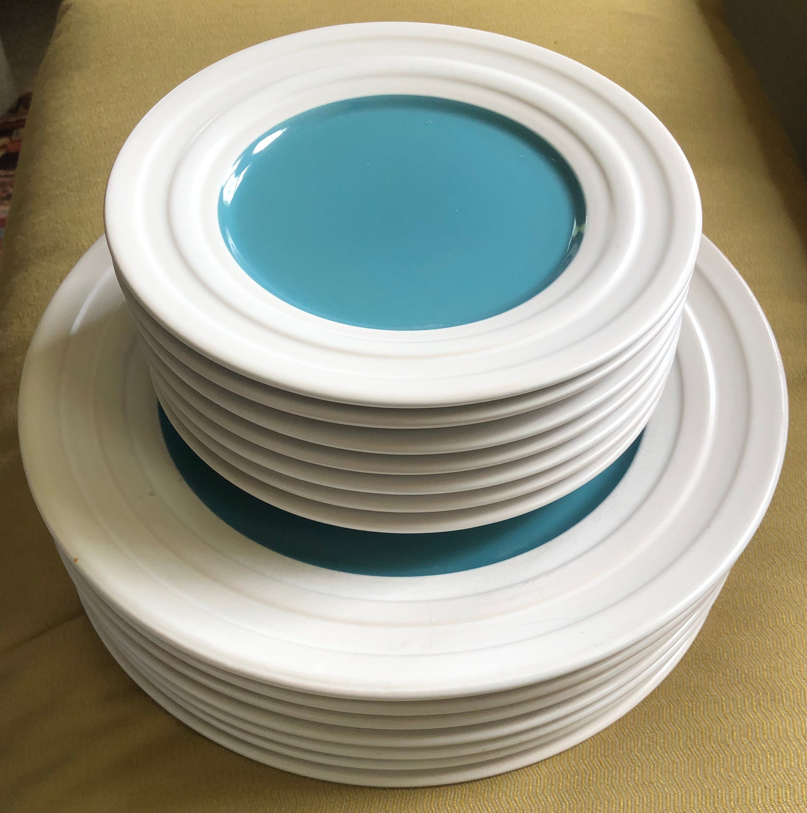 Isaac Mizrahi M Caribbean Blue Dinner Salad Plates 7 Each Etsy