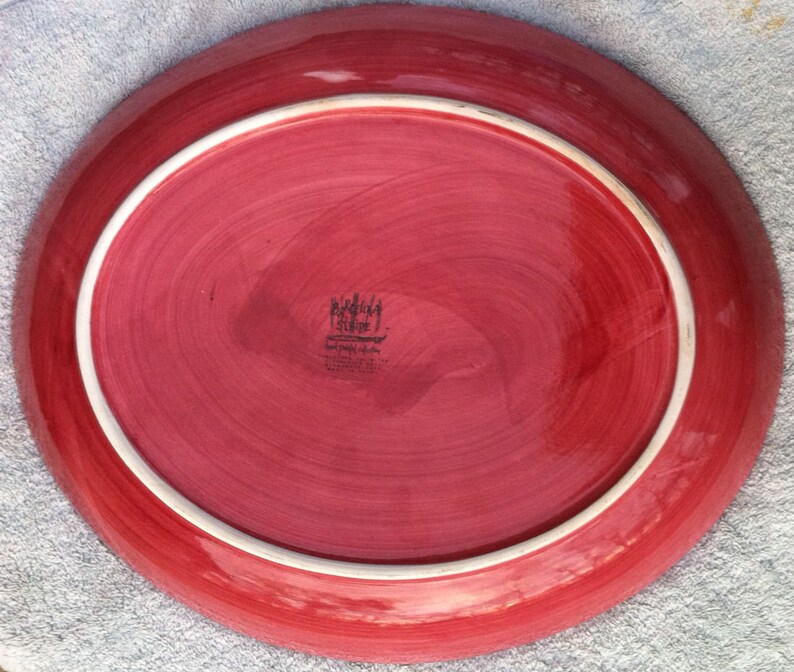 Tabletops Unlimited Barcelona Stripe Oval Platter Etsy