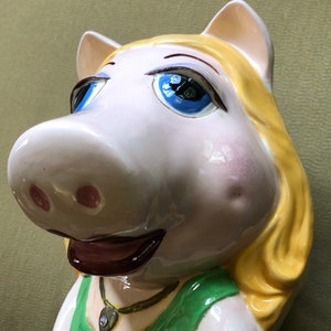 Miss Piggy in formal attire ceramic figurine