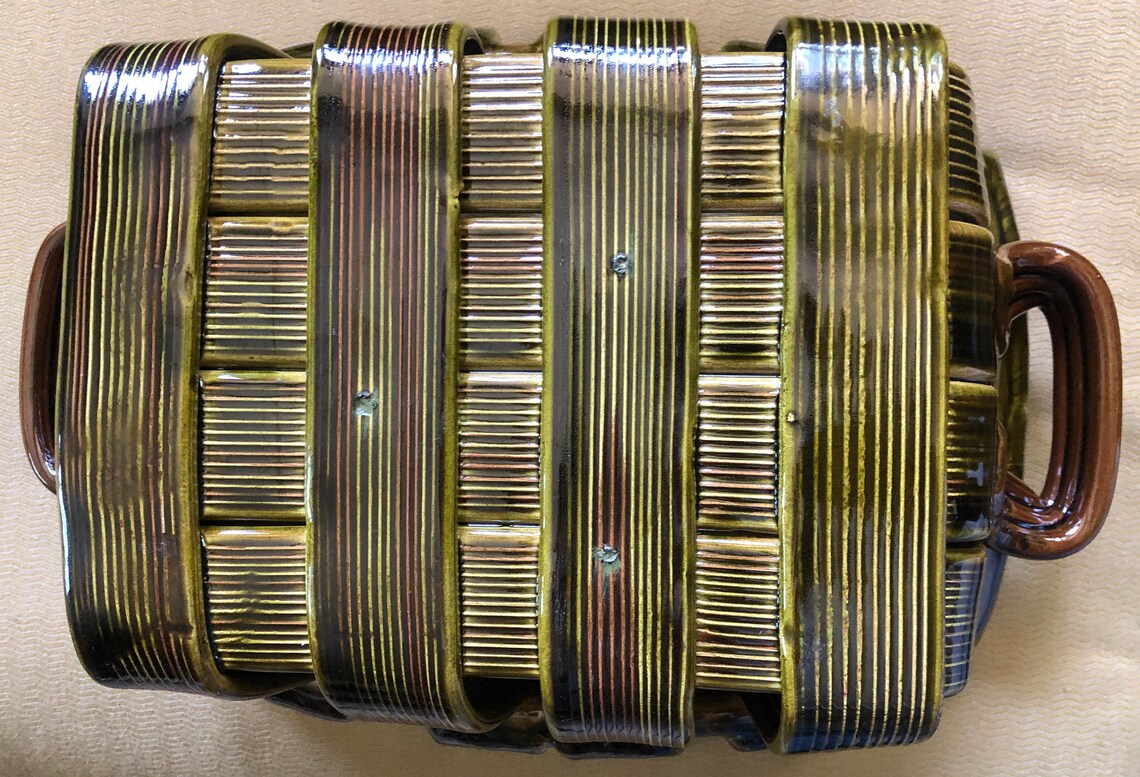 Ceramic Woven Bread Basket Etsy