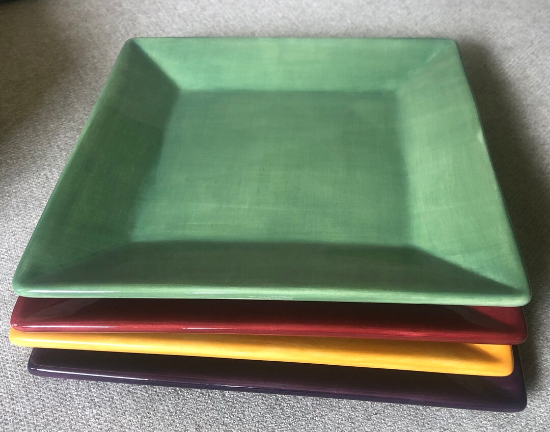 Corsica by Tabletops Gallery Square Sandwich Plates 4 Etsy
