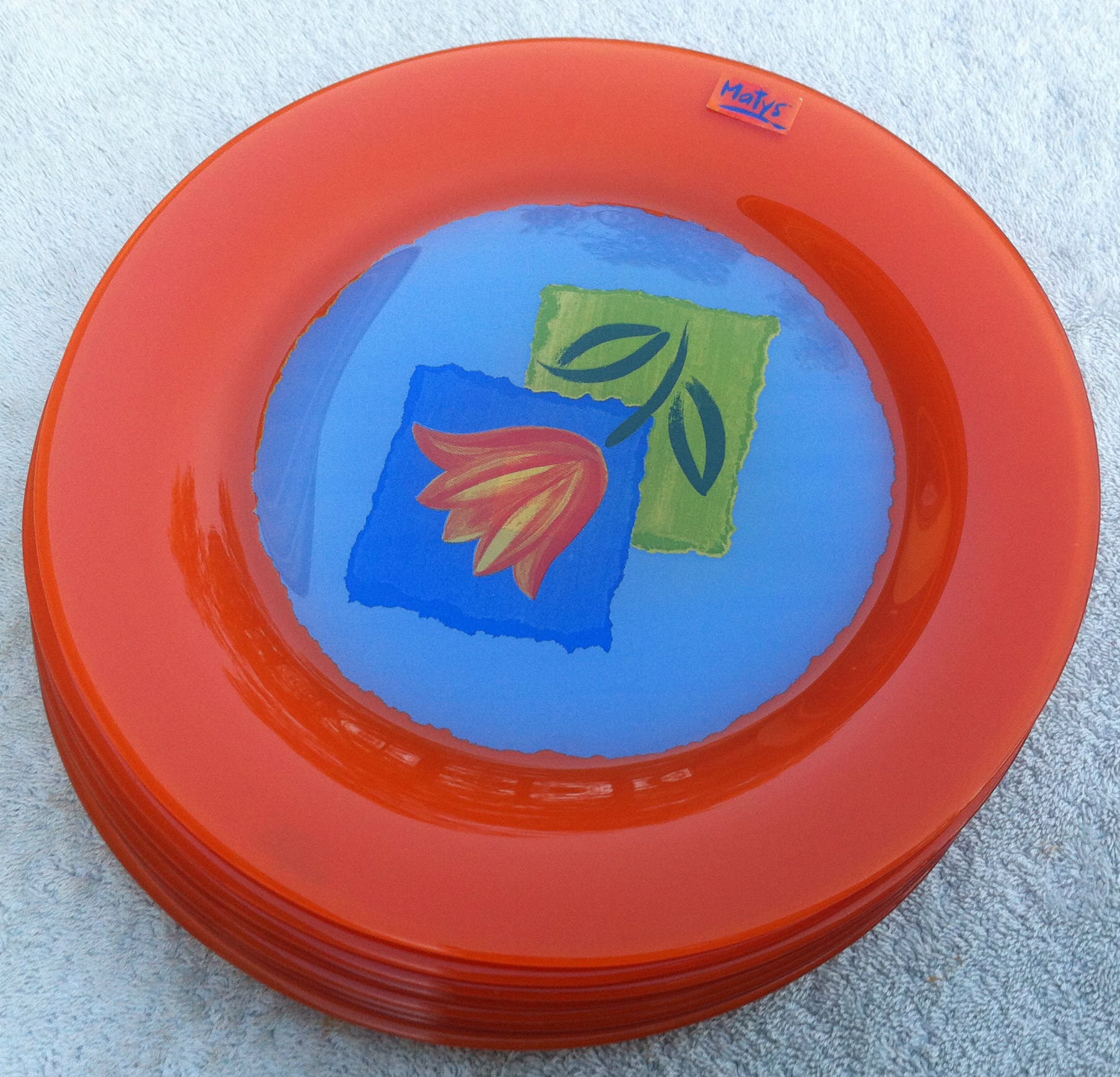 Arcoroc Matys orange dinner plates 8 Etsy