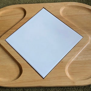 Kamenstein cheese tray, wood and ceramic