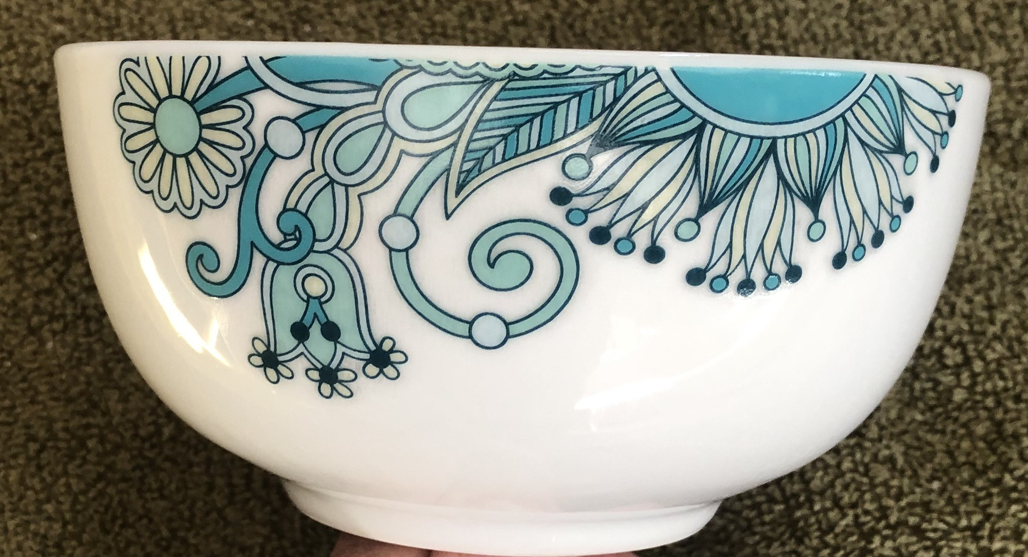 Tabletops Gallery Paisley Design Teal Cereal/soup Bowls 8 Etsy