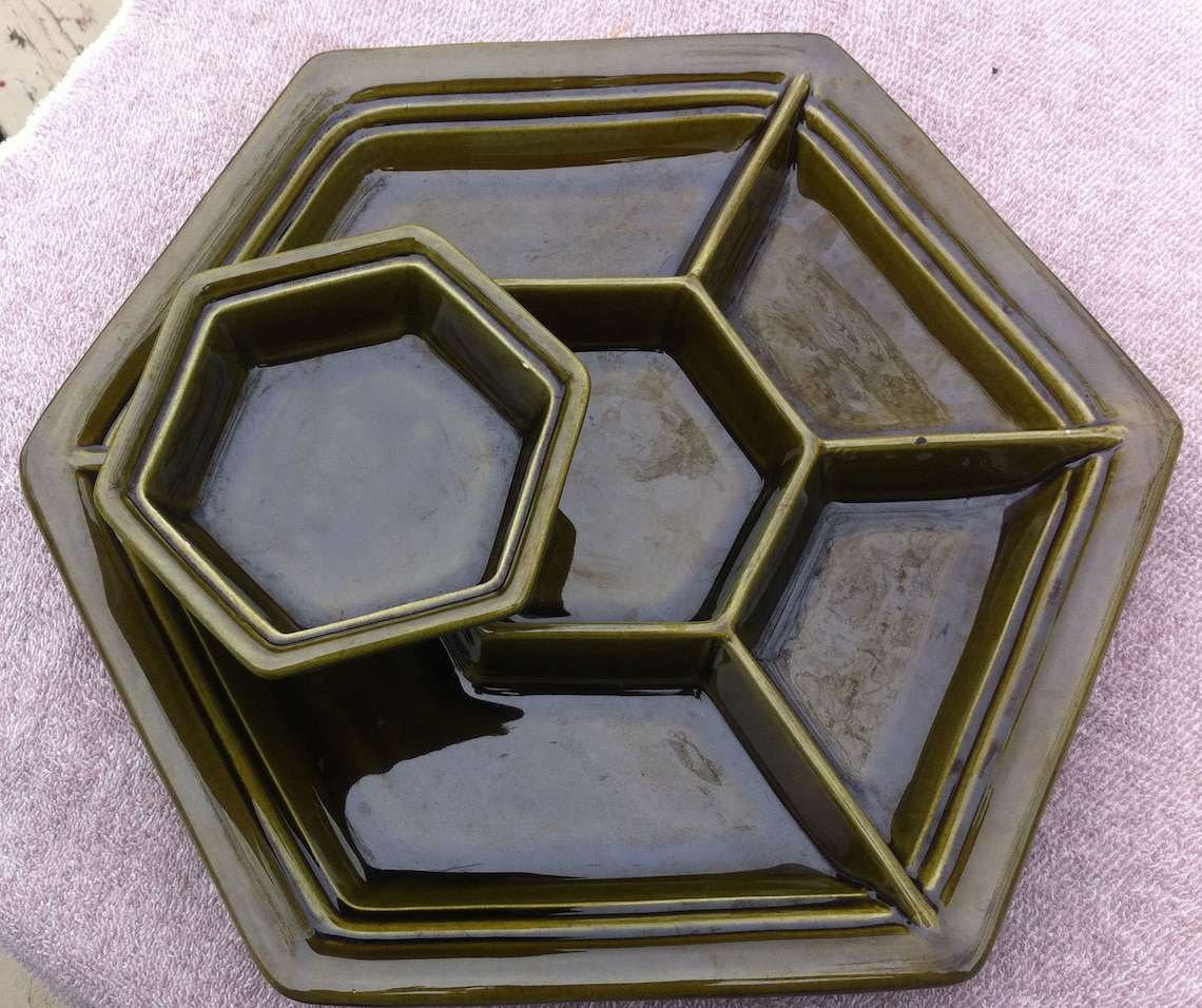 Haeger Large Condiment Plate With Removeable Center Etsy