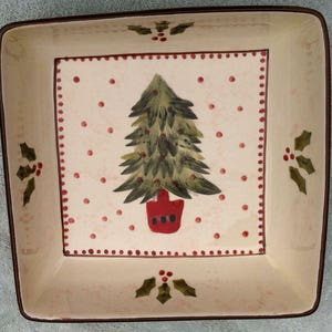 ND hand painted, made in China - square Christmas bowl