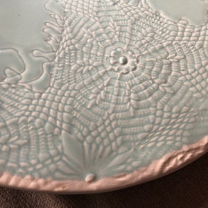 Celestial blue/green large oval platter, Nicole Miller, Portugal