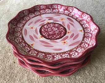 Temp-tations Red Dessert Plates (4)
