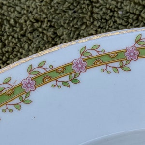 Chas Field Haviland W pink roses dinner plates (3)