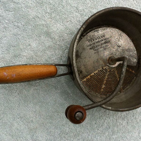 Foley Food Mill, early vintage wood handle