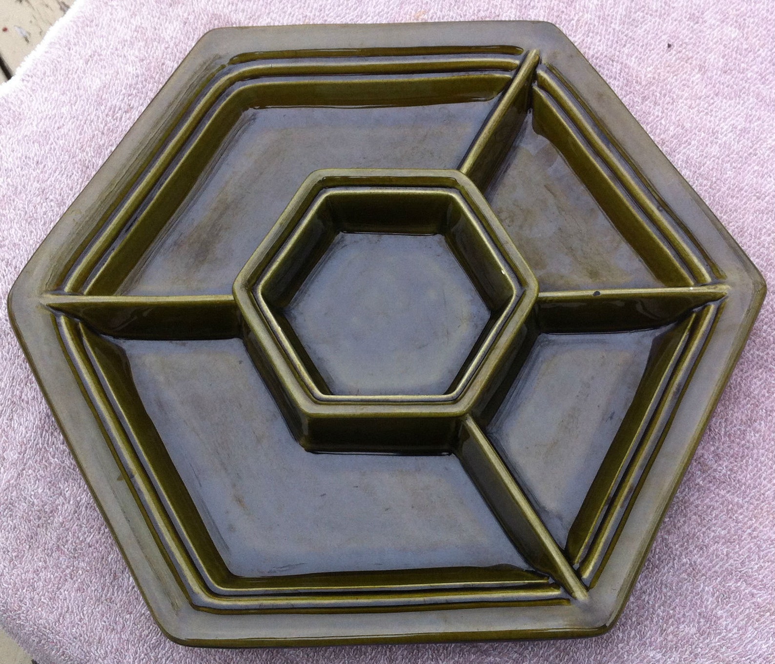 Haeger Large Condiment Plate With Removeable Center Etsy