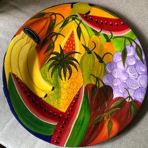 Fruits large terra cotta platter