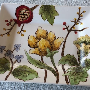 Pomegranate Flowers server with handles