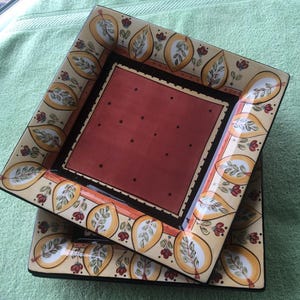 Tabletops Lifestyles Lexi rust colored square dinner plates 4