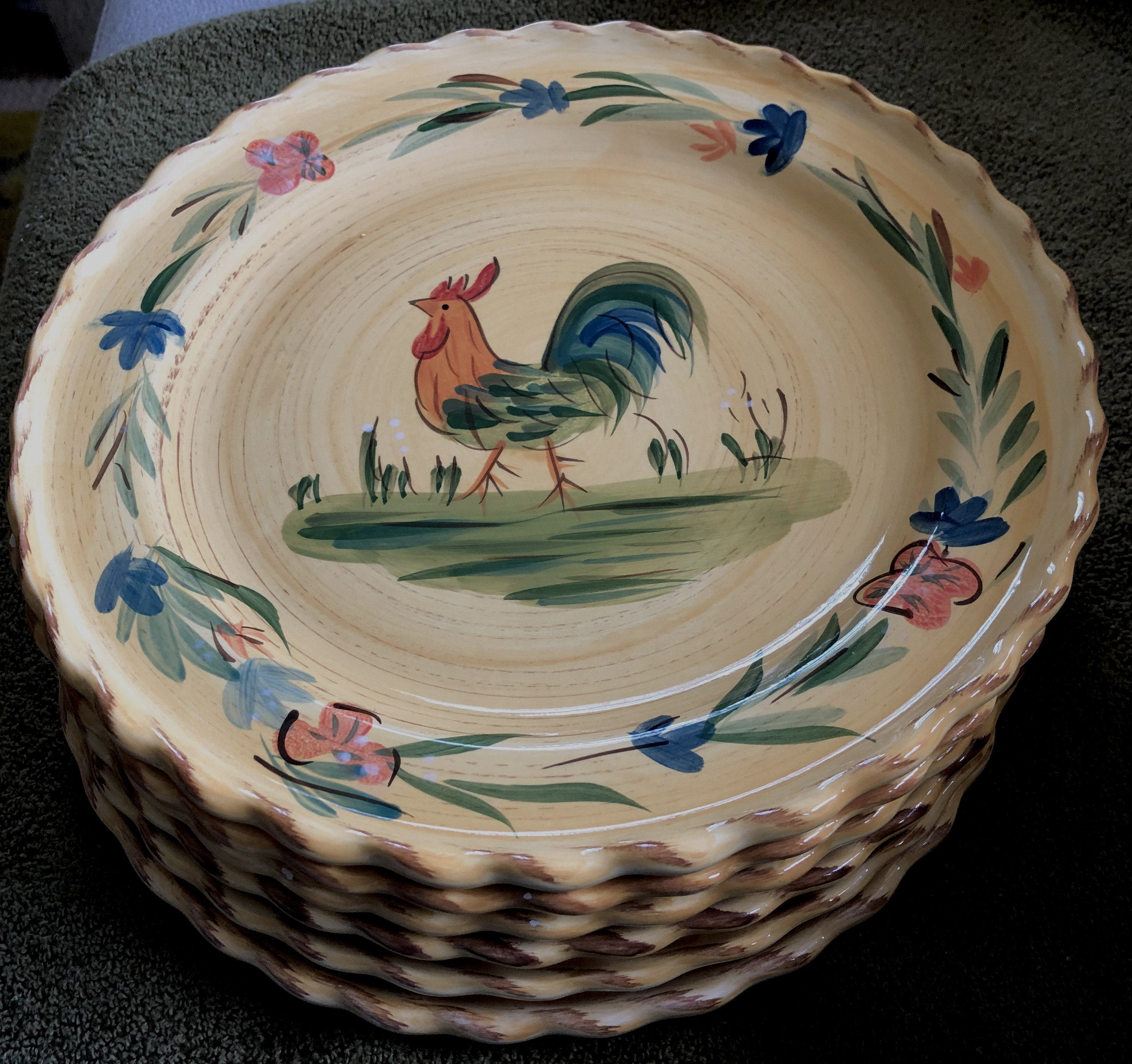 Home Rooster Dinner Plates 6 Etsy UK