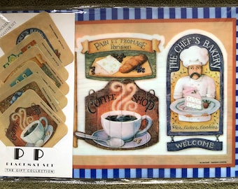 French bakery/coffee shop placemats, new, Lisa Audit
