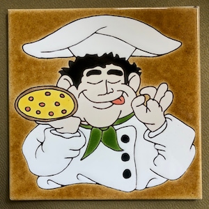 Pizza chef ceramic trivet