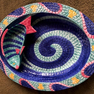 Clay Art Mosaic chip and dip plate