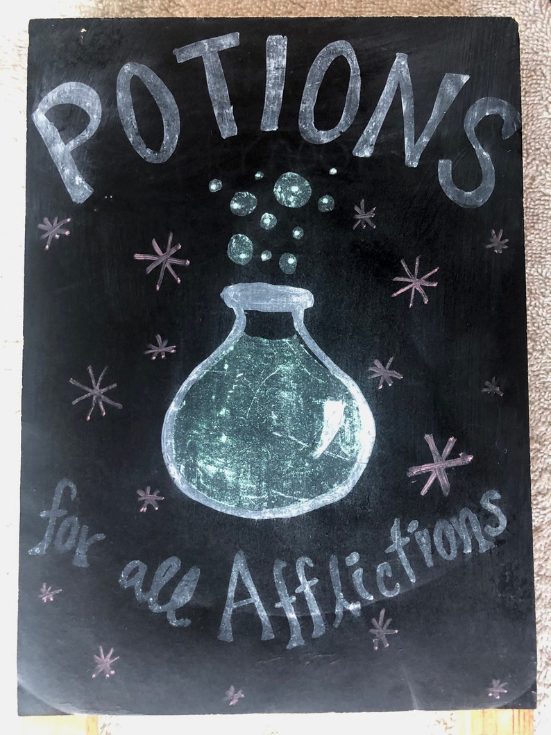 Potion Lettering Potions for All Afflictions Folding Sign - Etsy