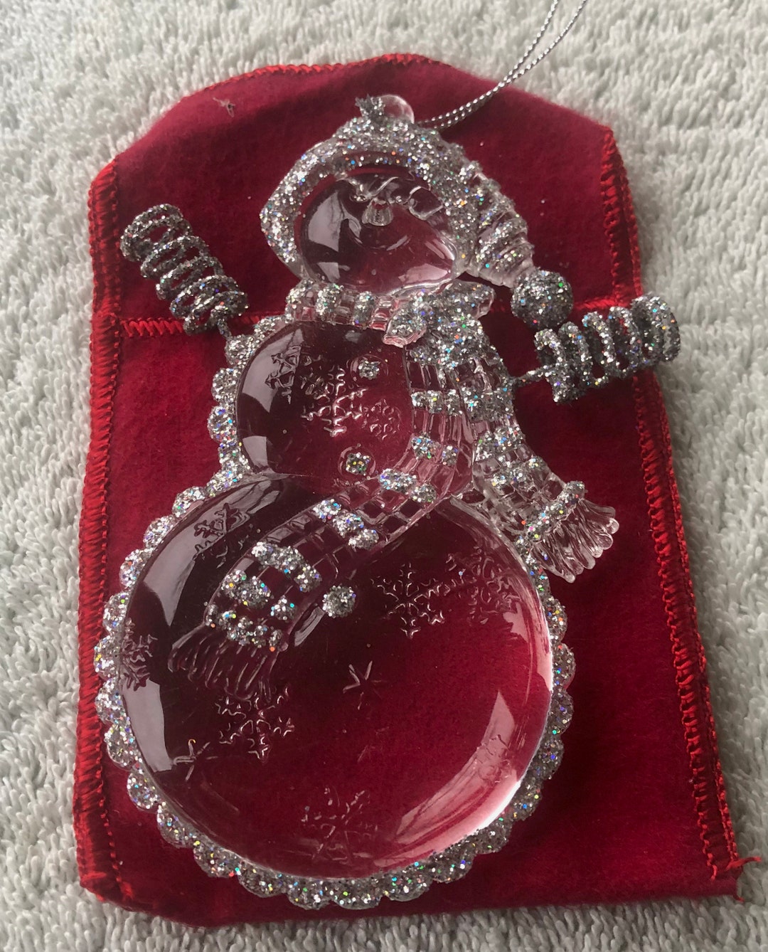 Avon Rising Snowman Glistening Snowman Acrylic Ornament From Avon - Etsy