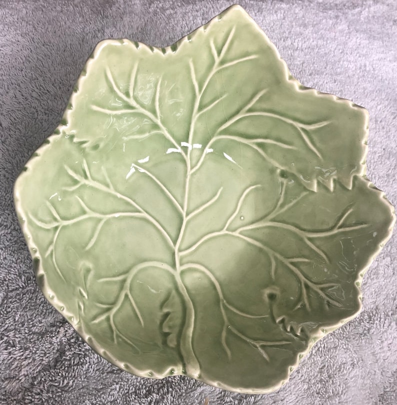Olfaire Portugal Green Cabbage/lettuce Leaf Salad Plates/bowls Etsy