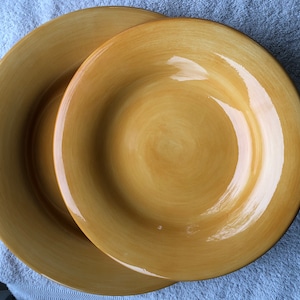 Tabletops Unlimited Espana butterscotch dinner plates (2)