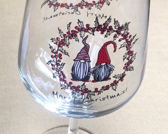 Flashideas Merry Christmas Large Size Glassware Wine