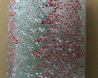 Glasses with evergreens in red and green with snow (4)