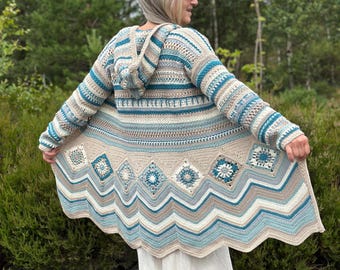 Ziggy Crochet Coat Pattern – Boho Statement Coat PDF (S/M/L)