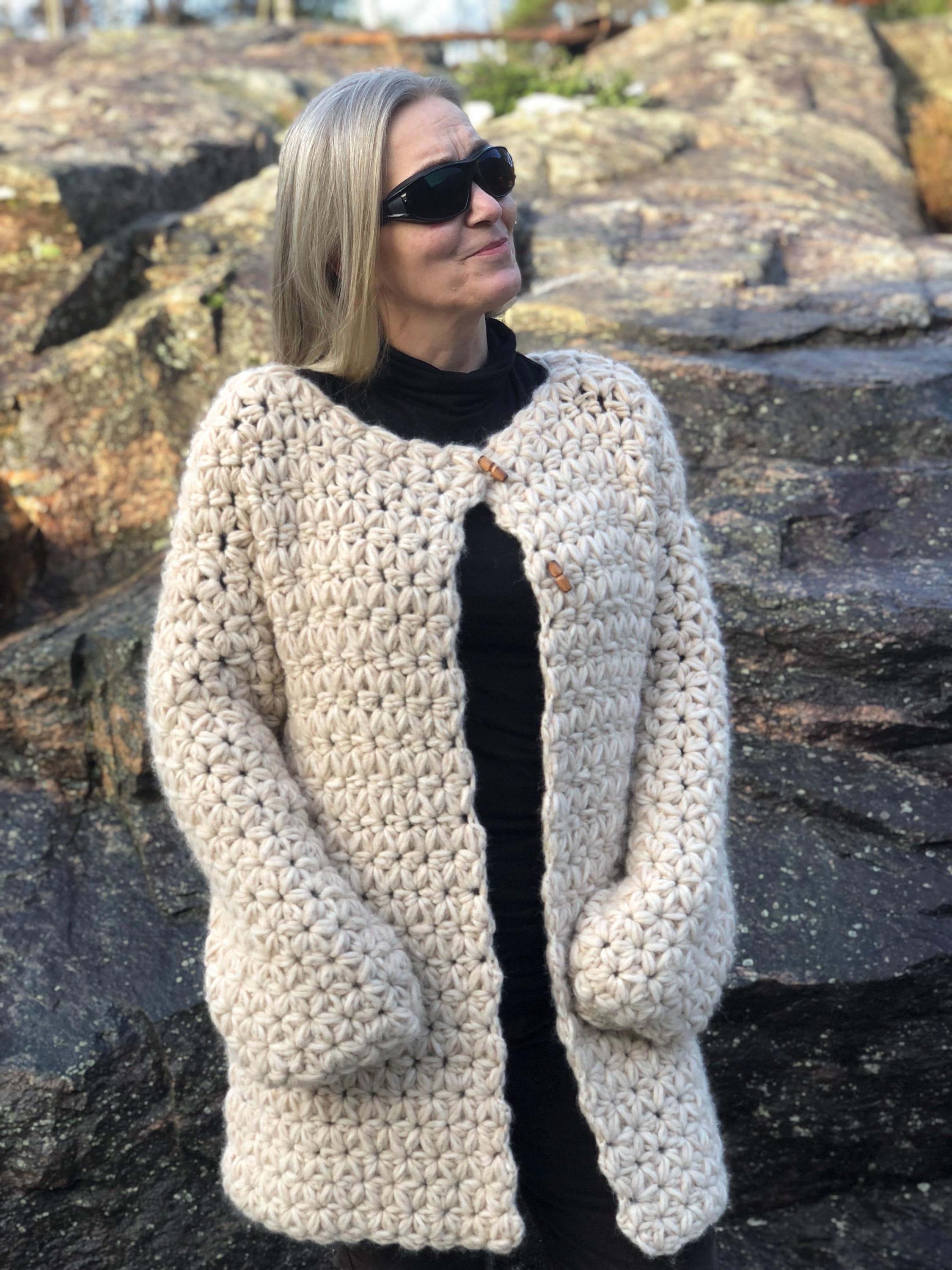 39 Crochet Jacket Patterns with Cardigans, Vests, and Hooded Styles 31 Jasmine Stitch Crochet Jacket Pattern Starflower Textured